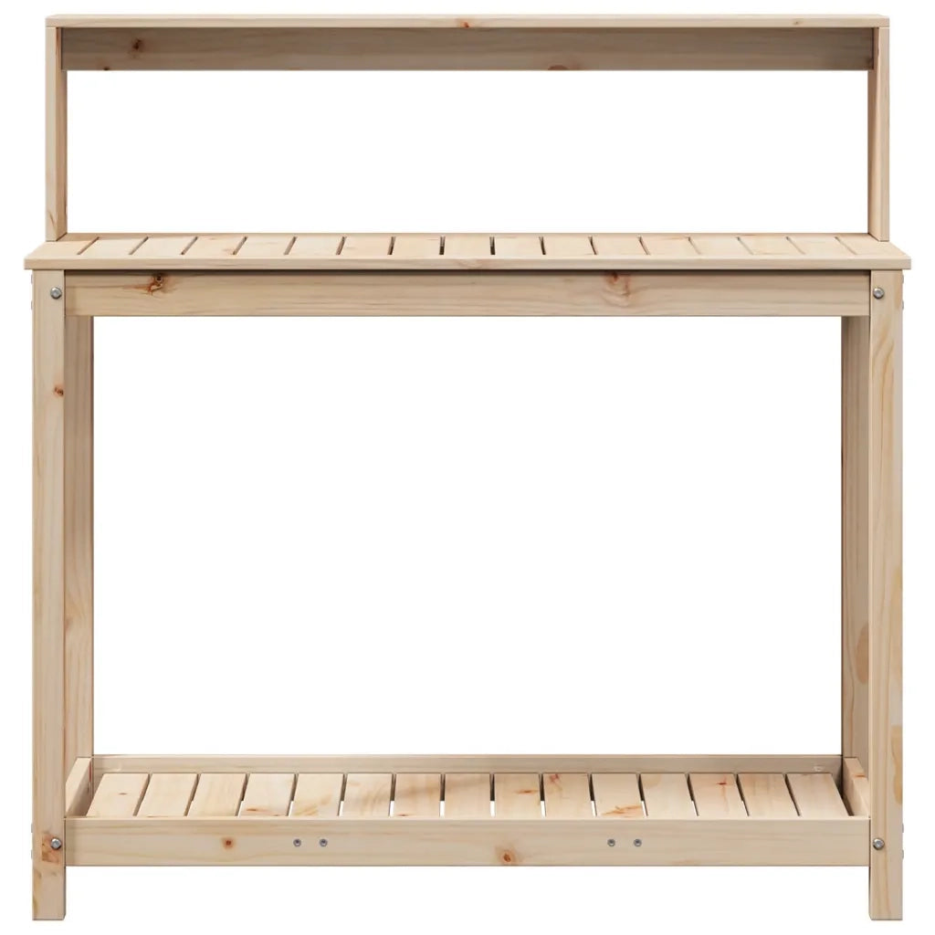 Tavolo Invaso con Ripiani-Tavolo da Lavoro con Ripiani 108x50x109,5 cm Legno Massello Pino