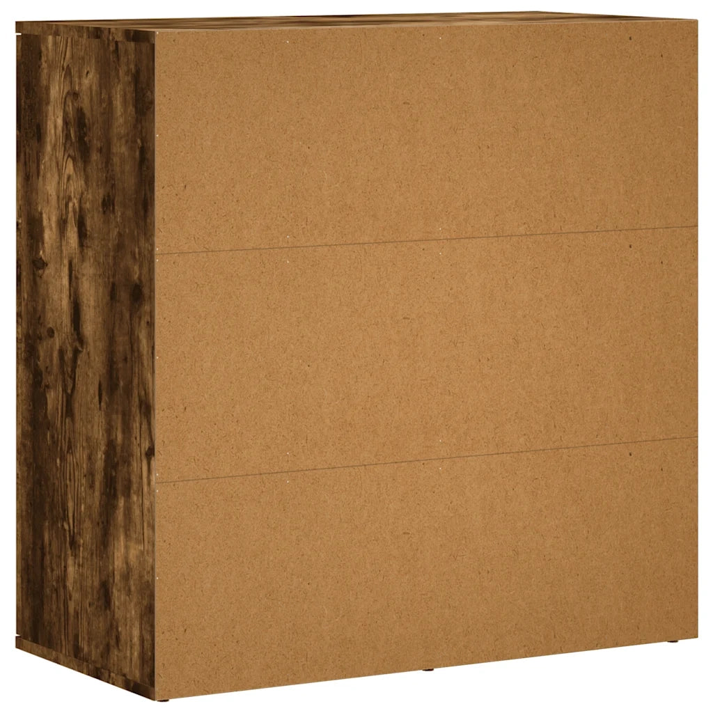 Credenze 2 pz | Madia | Buffet da pranzo | Armadio da pranzo Rovere Fumo 79x38x80 cm in Legno Multistrato