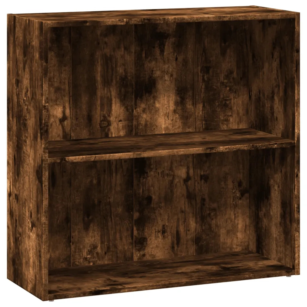 Libreria-Scaffale per Libri-Mobile di Stoccaggio Rovere Fumo 80x30x77 cm in Legno Multistrato
