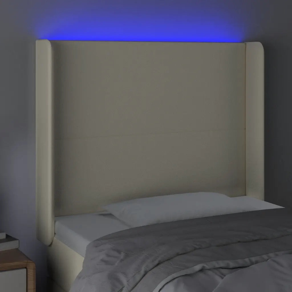 Testiera a LED Crema 103x16x118/128 cm in Similpelle cod mxl 51710