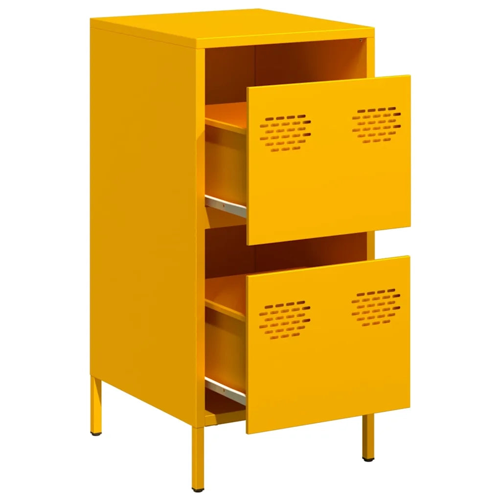 Credenza Giallo Senape 35x39x73,5 cm Acciaio Laminato a Freddo 851397
