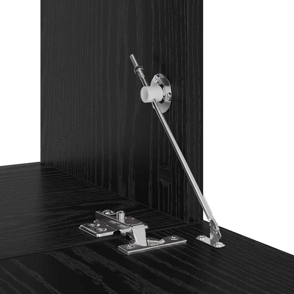 Mobile TV moderno da parete 80 x 30 x 30,5 cm con spazio di archiviazione ottimale e design elegante in legno di rovere nero 02_0056027