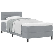 Letto singolo | Letto per adulti | Letto a molle con testiera Grigio chiaro 90 x 200 cm Tessuto