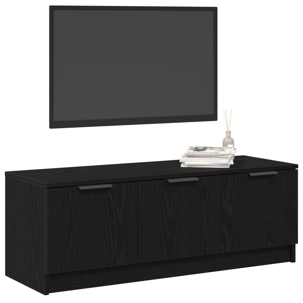 Mobile TV  Nero Rovere 102x35x36,5 cm Legno ingegnerizzato