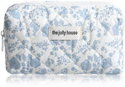 Borsa di Cosmetici a Tela di Cotone - Borsa di Trucco Piccola - Borse da Toletta - Donna - Disegno a Fiori - Progettata per Funzioni - Borsa di Trucco