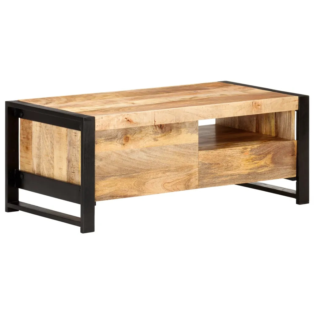 Tavolino da Salotto 100x50x40 cm in Legno Grezzo di Mango 320194