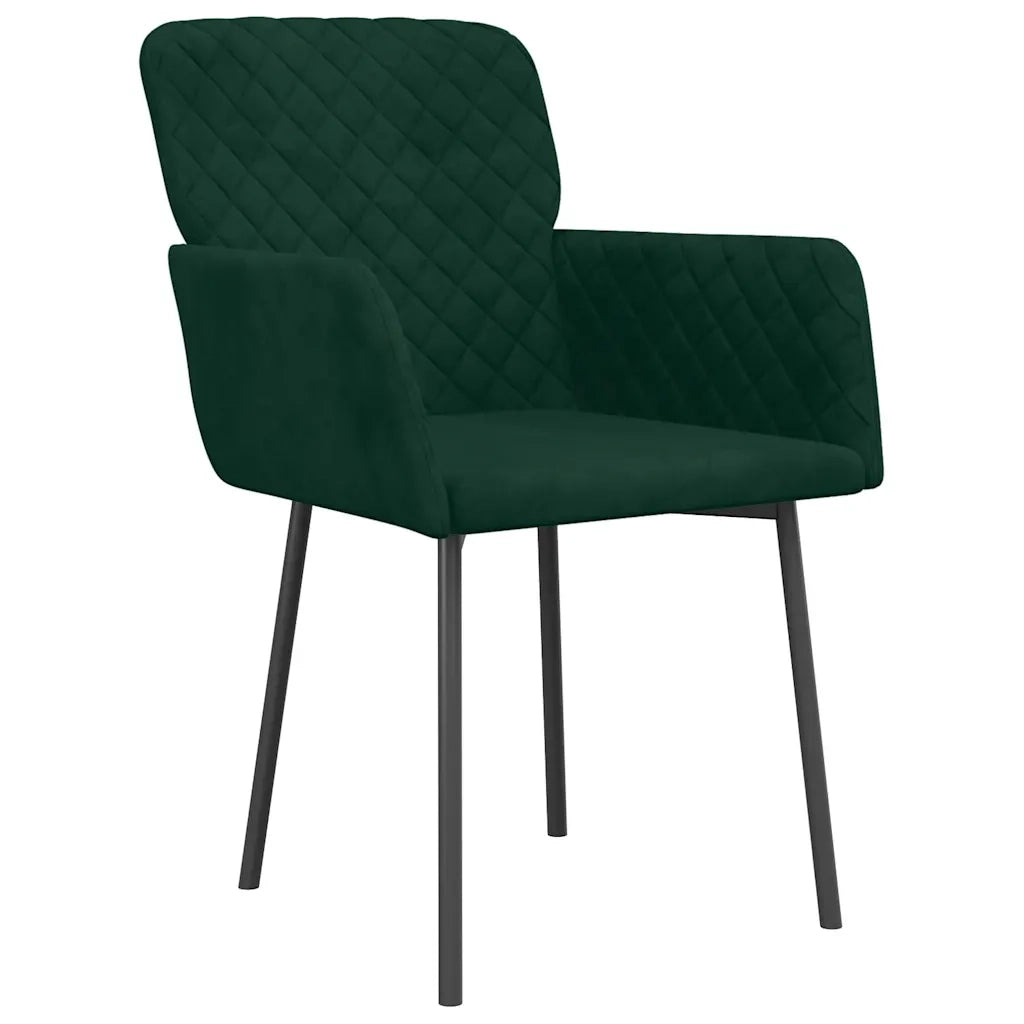 Sedie da Pranzo 2 pz | Sedie da cucina Verde Scuro in Velluto