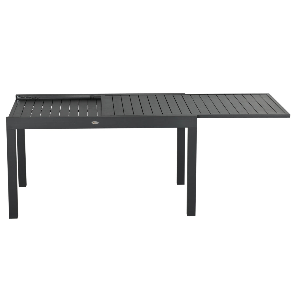 Tavolo da pranzo allungabile per giardino ¨C zephmum ¨C Grigio, Polyrattan, Alluminio, 135-270 cm, 6-10 persone