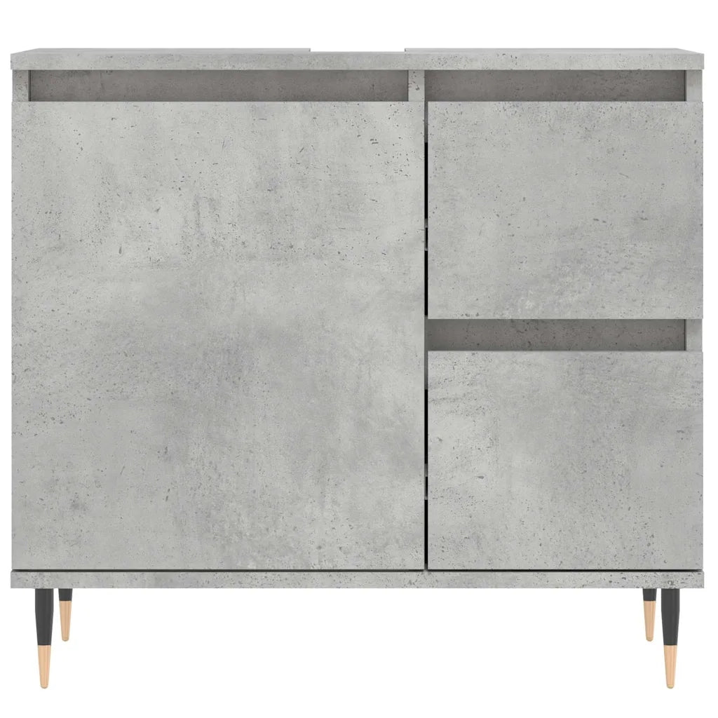 Armadietto da Bagno | Armadio da bagno Grigio Cemento 65x33x60cm Legno Multistrato