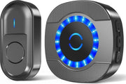 Porta con suono acqua resistente a distanza 300m 55 melodie 5 livelli di volume display LED nero