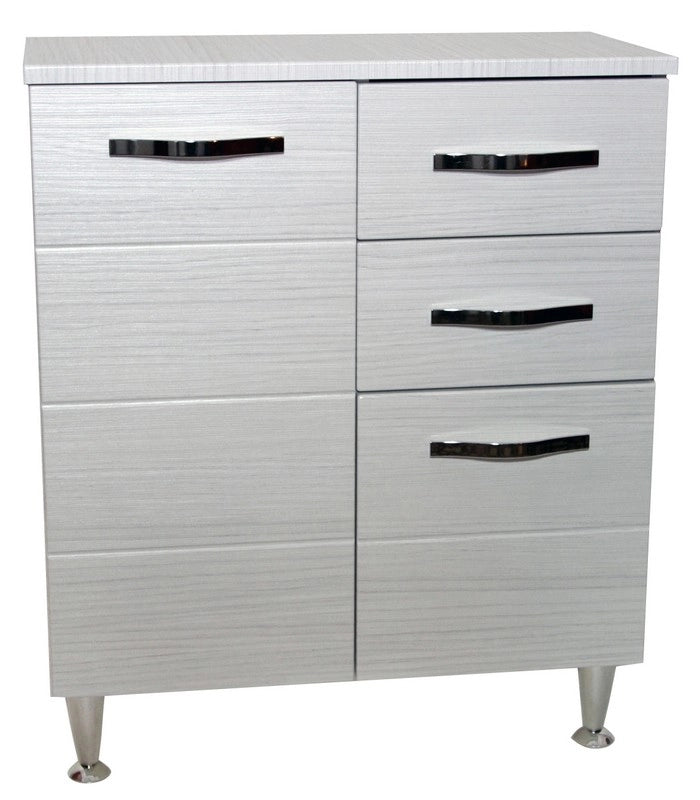 MOBILE BAGNO BASE ANTONELLA 2 ANTE 2 CASSETTI 66X33X80H  BIANCO FRASSINATO