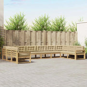 Set di divani da esterno con cuscino 10 pcs Bianco e Beige
