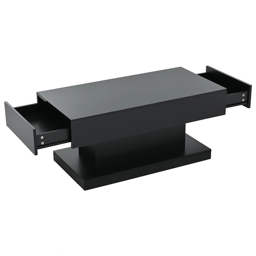 Tavolino design - Xylo - 100x50cm LED nero minimalista