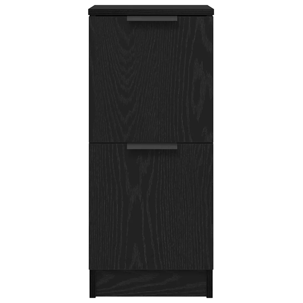 Credenza 2 pcs Rovere Nero 30 x 30 x 70 cm Legno multistrato 862099