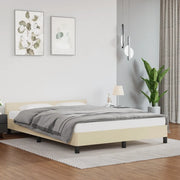 Giroletto con Testiera senza Materasso-Struttura Letto Crema 140x190 cm