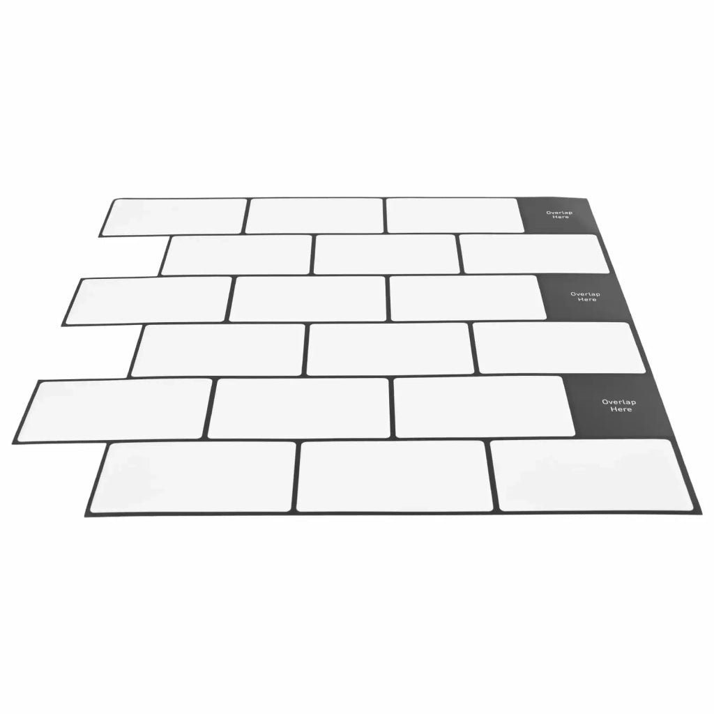 Piastrella subway 10 pz Bianco e Nero 30 x 30 cm CFW1218232