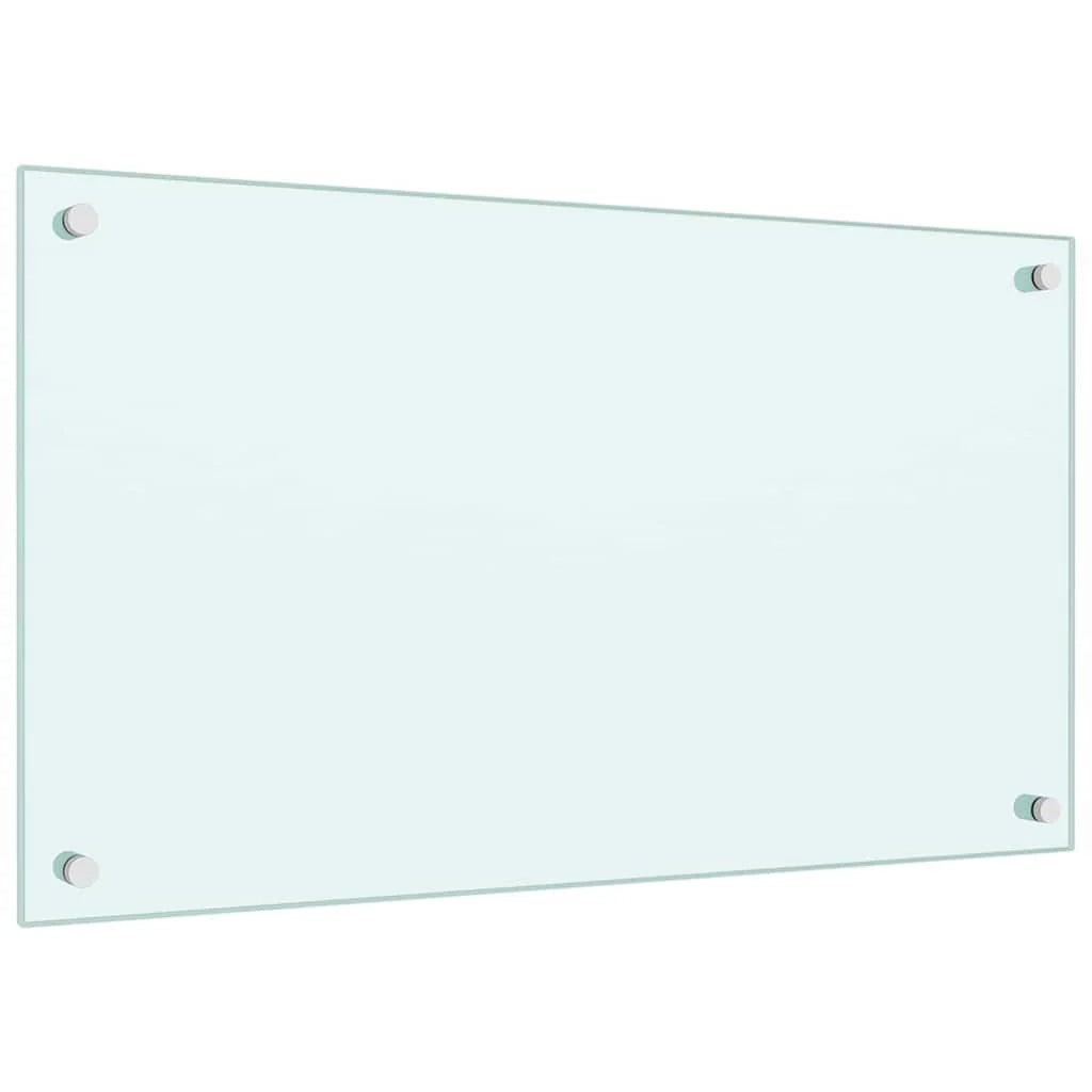 Set di 2 paraschizzi per cucina facili da pulire 70 x 40 cm vetro temperato bianco 02_0055726