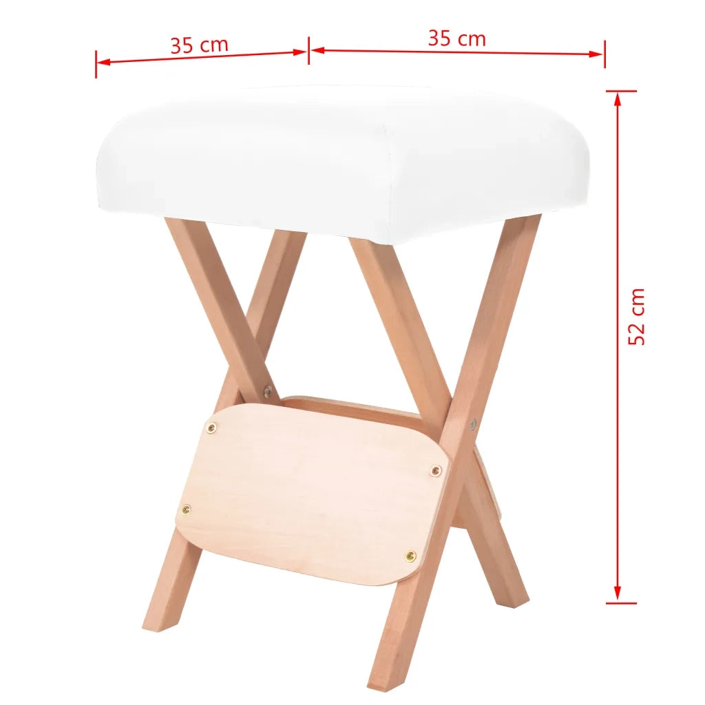 Sgabello Massaggio Pieghevole con Imbottitura da 12 cm Bianco cod mxl 39842