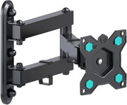 Montante TV per parete rotativo per schermi da 10 a 35 pollici fino a 20 kg, montante TV estensibile, inclinabile 75x75 e 100x100 VESA, montaggio TV 360 gradi rotativo Nero R4-B