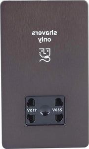 Piastra schiacciata senza viti per rasoi - doppia tensione 115/230V - bronzo scuro con inserti neri