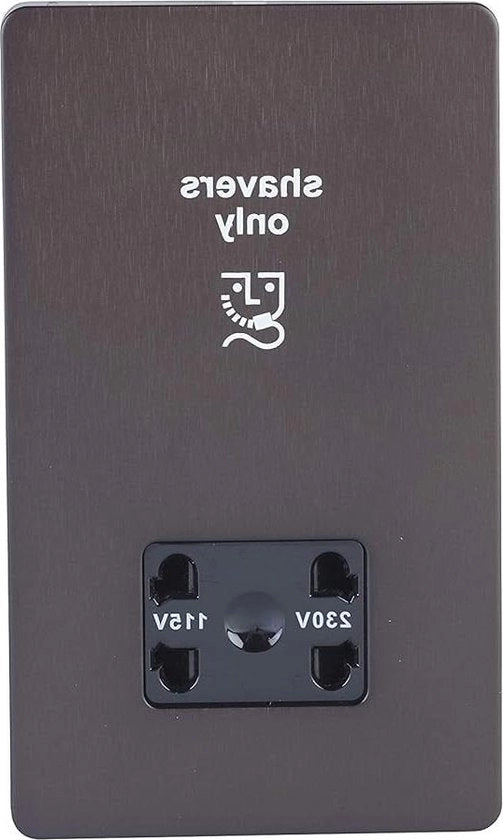 Piastra schiacciata senza viti per rasoi - doppia tensione 115/230V - bronzo scuro con inserti neri