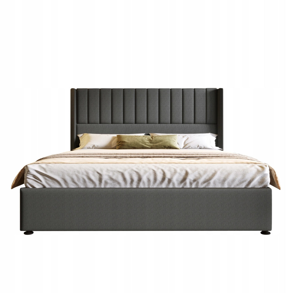 Letto con sistema idraulico - Xylo - 160x200 cm - Grigio - Con contenitore