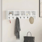 vidaXL Appendiabiti a muro Bianco 100 x 16 x 26 cm Legno multistrato