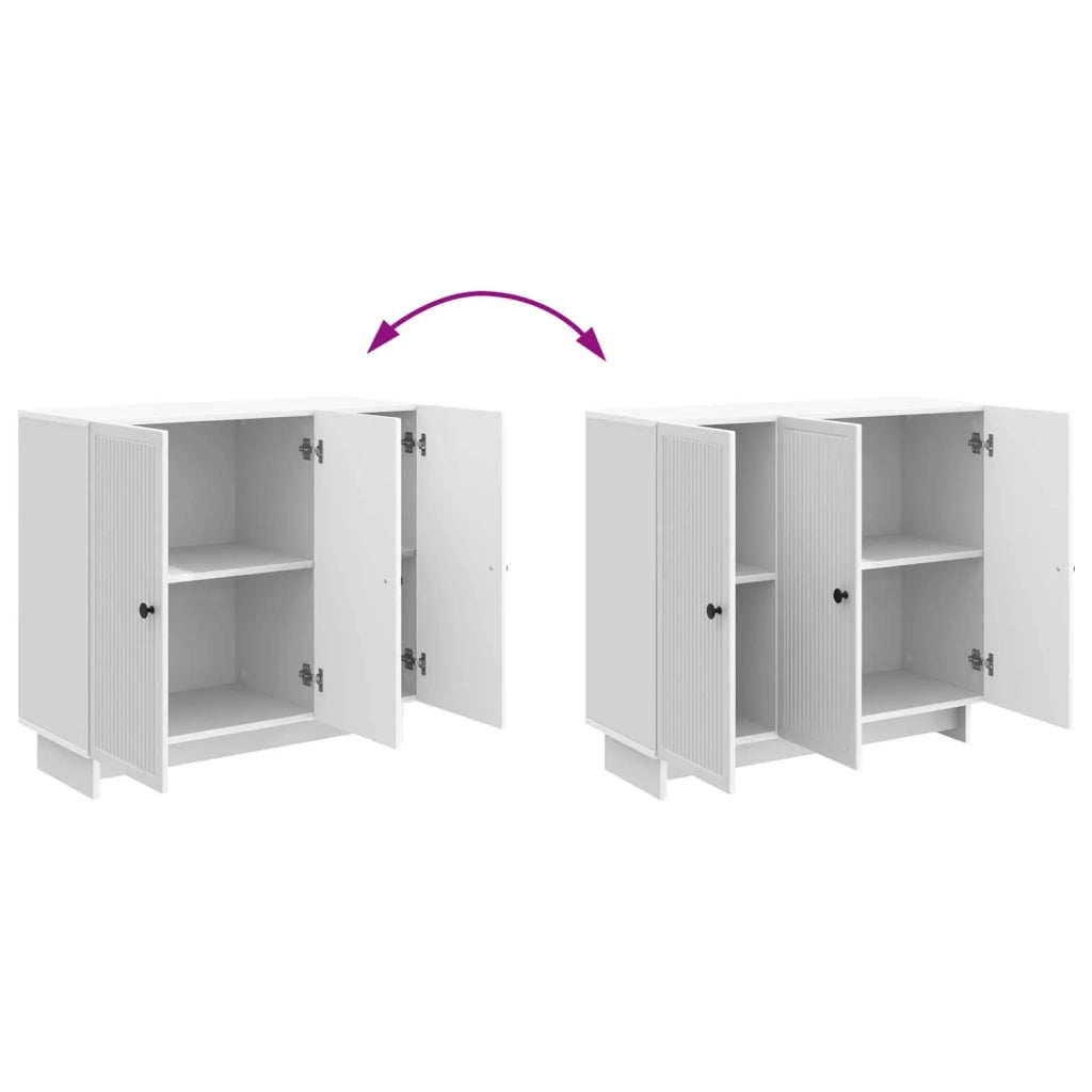 Credenza | Madia | Buffet da pranzo | Armadio da pranzo Bianco Lucido 89 x 34,5 x 80 cm Legno ingegnerizzato