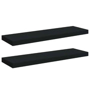 2 pz Scaffali a Parete | Ripiano a parete | Mensole a Parete Neri 80x23,5x3,8 cm in MDF