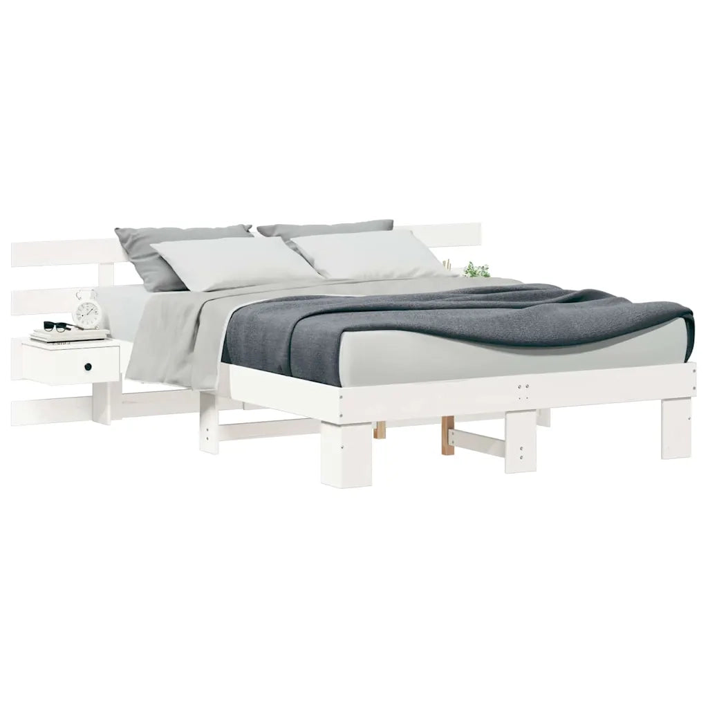 vidaXL Struttura del letto con cassetto Bianco legno
