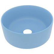 Lavandino-Lavello Lusso Rotondo Azzurro Opaco 40x15 cm in Ceramica 434919