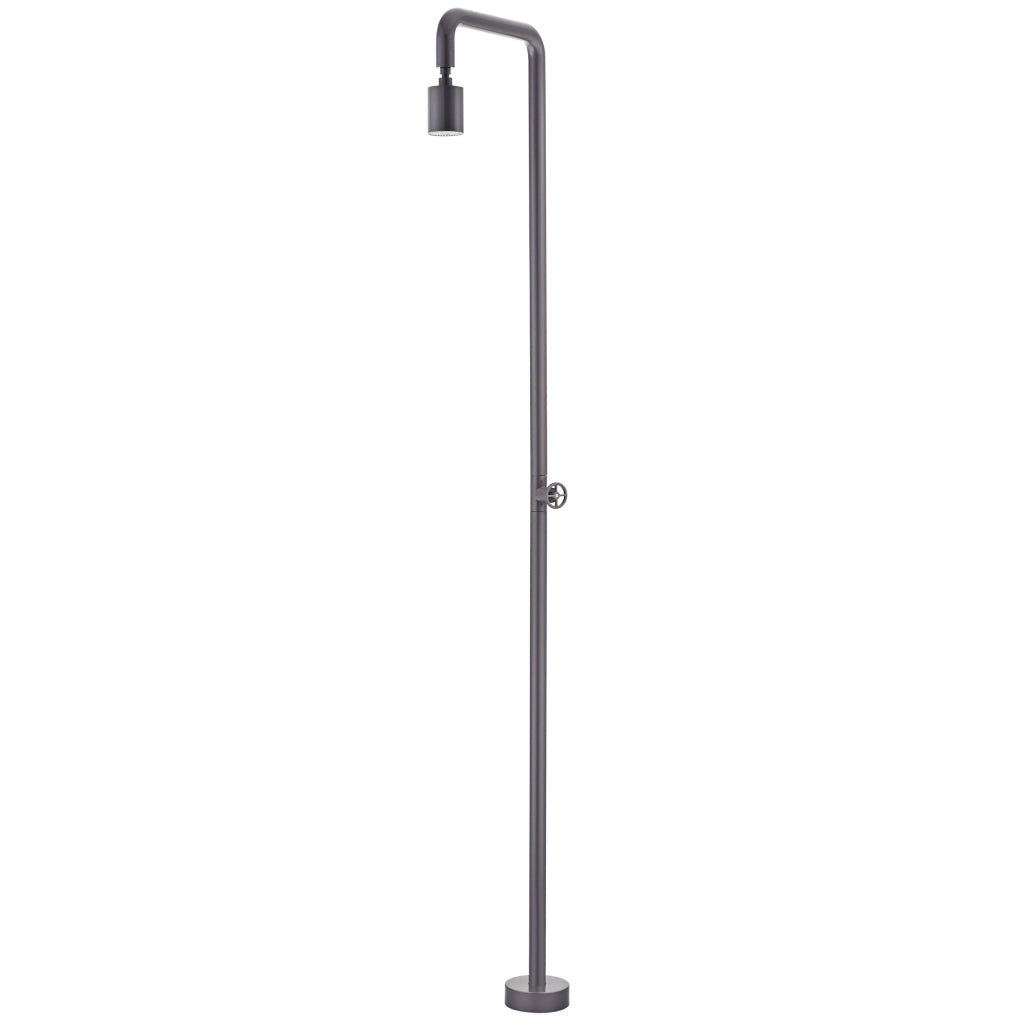 IMEX Doccia piscina grigia in acciaio 316 con diffusore orientabile anticalcare e rubinetto monoforo Codice IMEX-GPP001-AGCB