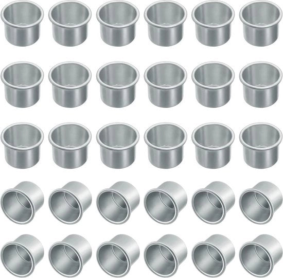 Supporto per candela - Sostegno per candela - 30 pezzi - 27mm x 19mm - Metallo - Piastra per candele - Supporto per candele - Decorazione creativa - Decorazione natalizia