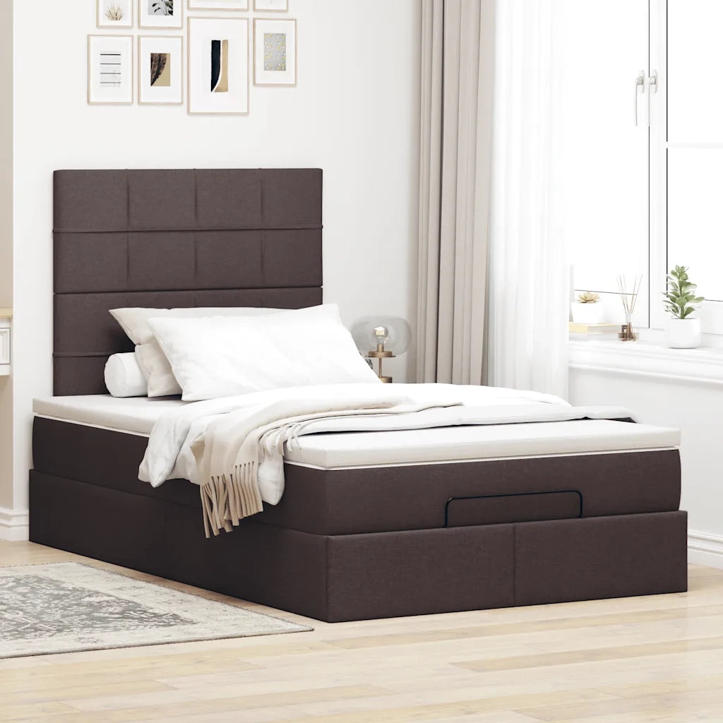 Struttura Letto Pouf con Materasso 120x200 cm in Tessuto 3313999