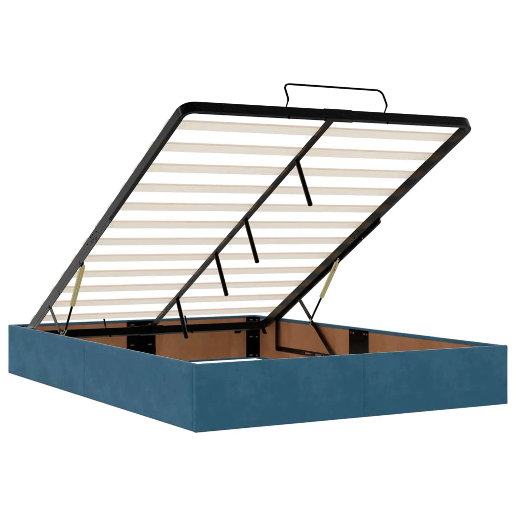 Letto Ottomano con Materasso e LED Blu scuro 160 x 200 cm 3458389