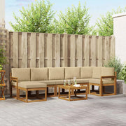 Set di divani da esterno con cuscino 8 pcs Naturale e Beige