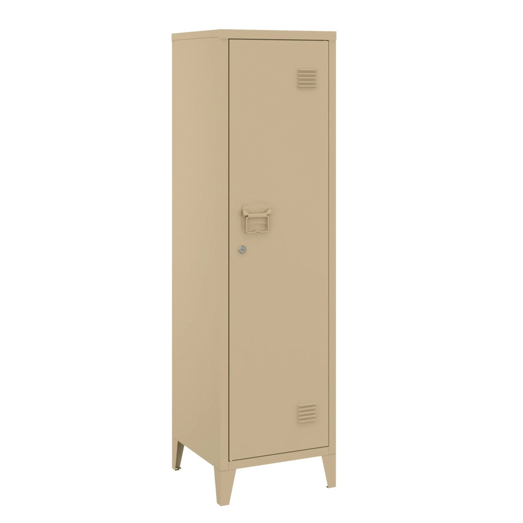 Mobiletto/scaffale in metallo con serratura 137 x 38 x 38 cm marrone 03_0008946