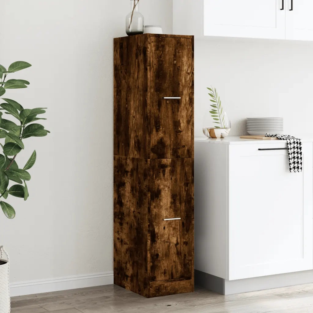 Armadietto da Farmacia Rovere Fumo 30x41x144,5 cm in Truciolato 855173