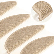 Tappeti Adesivi per Scale 15 pz 56x20 cm Beige Chiaro cod mxl 67491
