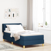 Letto a Molle Blu con Materasso, 100x200 cm, Tessuto