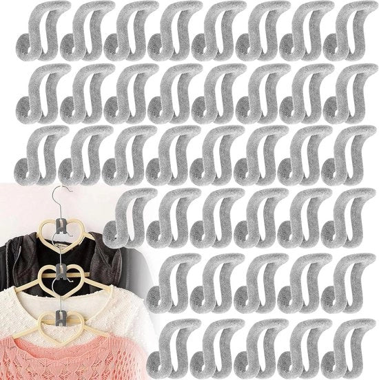 40 pezzi di mini ganci per capi con presa antiscivolo in grigio - Ideali per risparmiare spazio nella cabina armadio