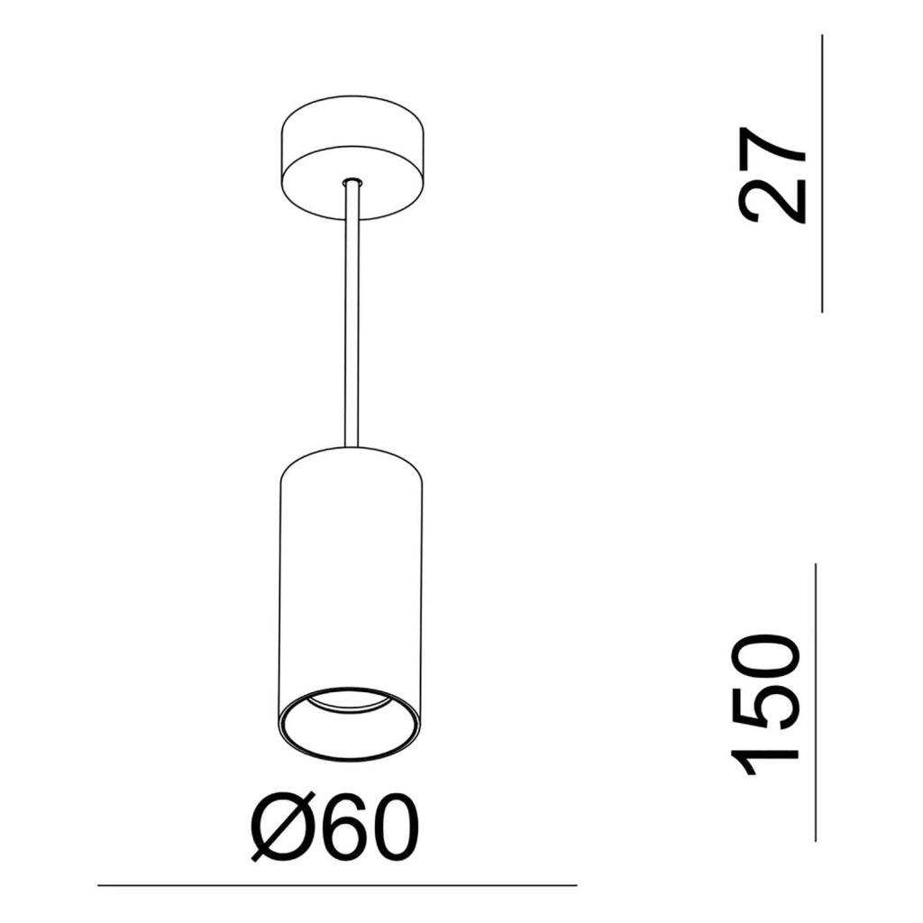CAN 150 Lampadario pendente minimal cilindro lampada sospensione moderna LED GU10 luce tavolo cucina ristorante 230V BIANCO