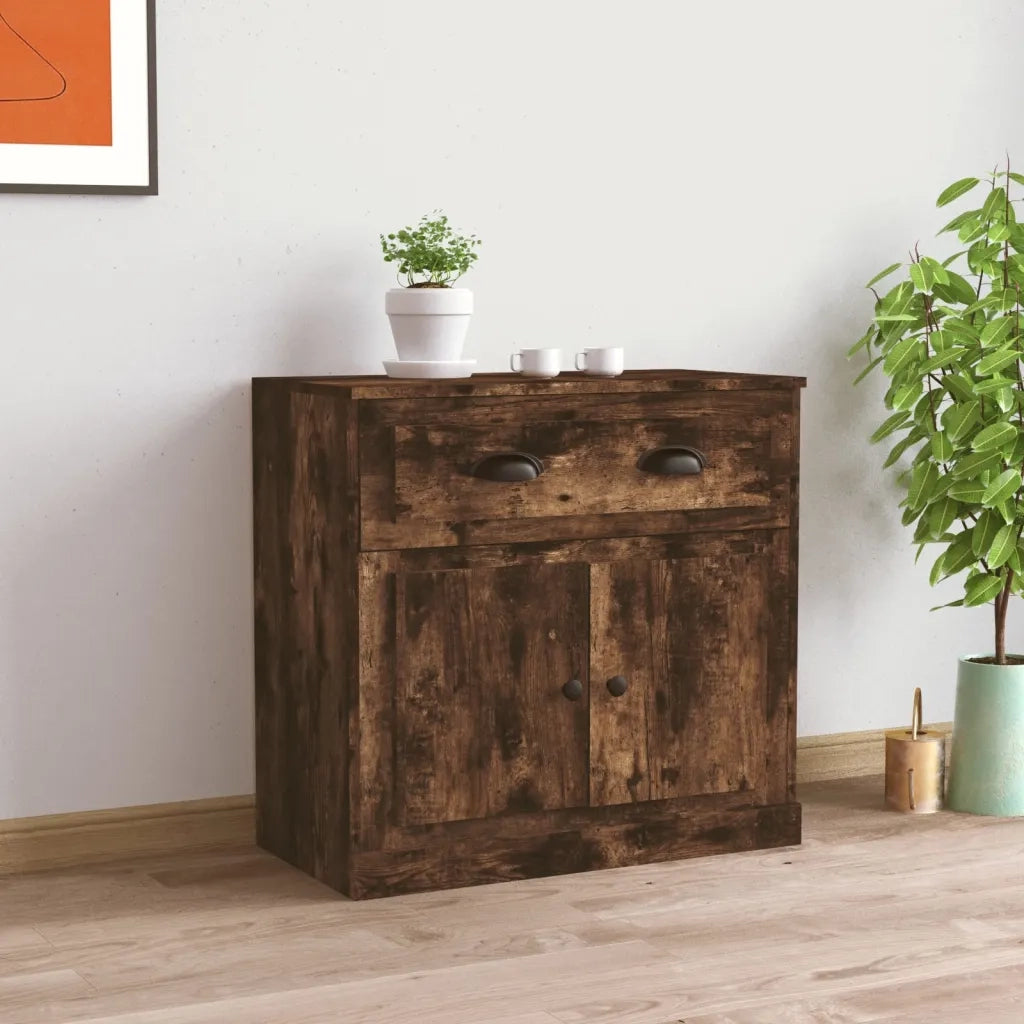 Credenza Rovere Fumo 70x35,5x67,5 cm in Legno Multistratocod mxl 127752