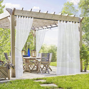 Tendaggi Acqua Resistenti - 2 Pezzi - 137 cm Largo x 213 cm Alto - Semi-Transparenti - Resistenti al Sole - Rimovibili - Cerniera Autoadesiva - Tendaggi per Giardino