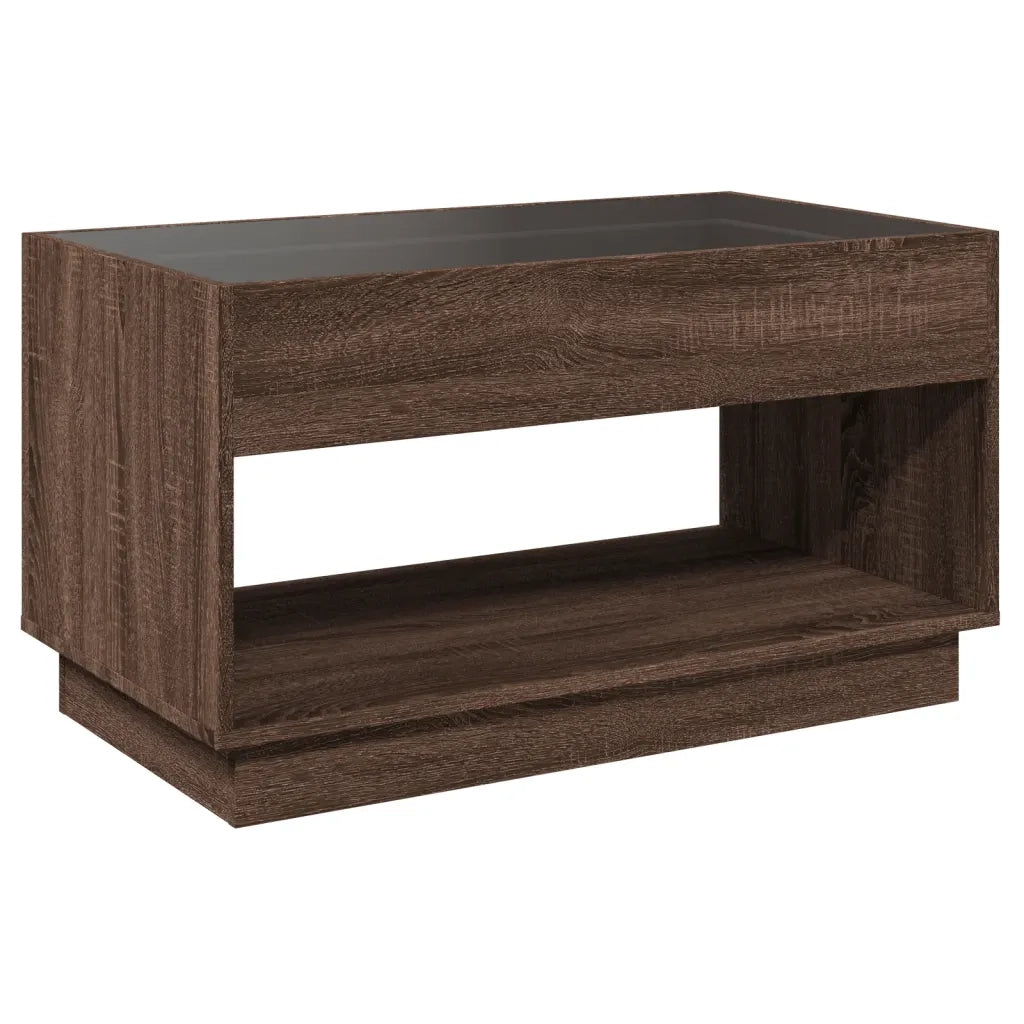vidaXL Tavolino da Salotto con LED Infinity Rovere Marrone 90x50x50 cm