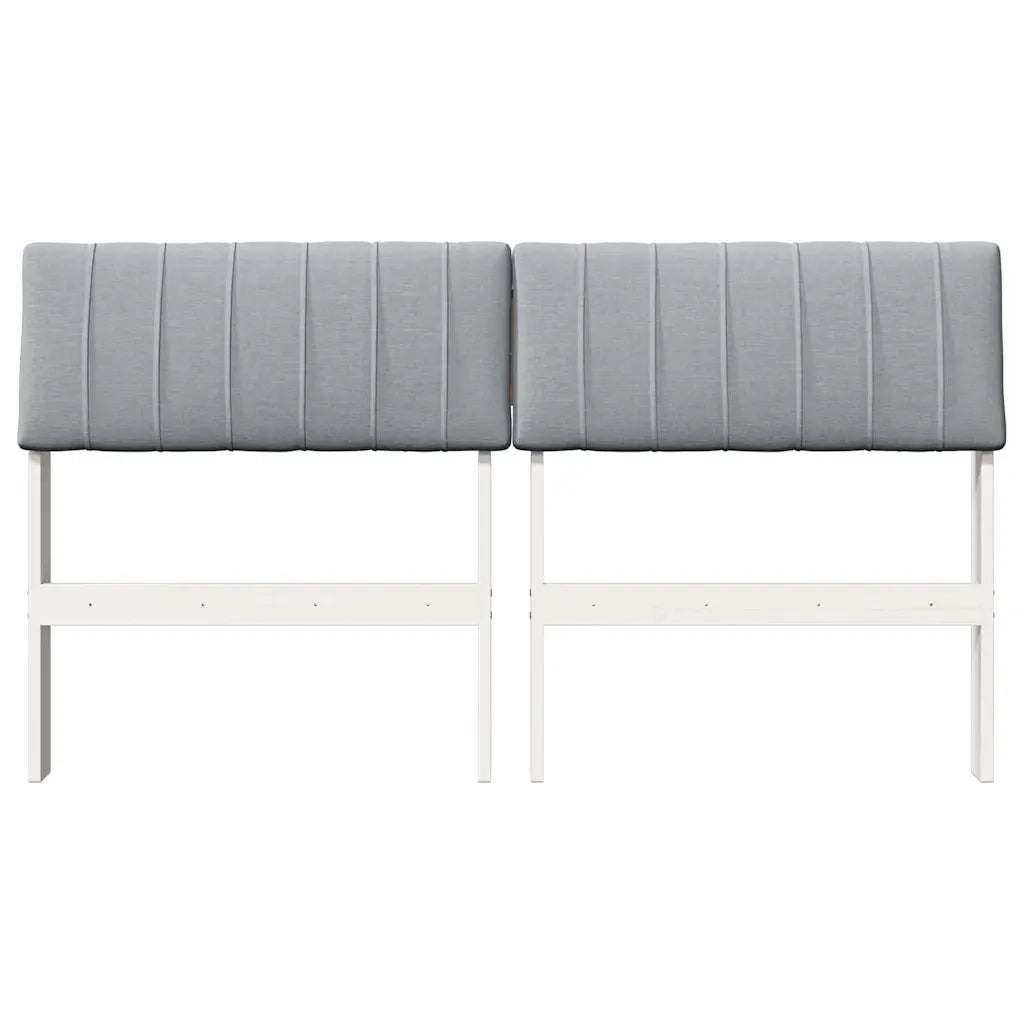 Testiera imbottita Grigio chiaro 140 cm Pino massello 879233
