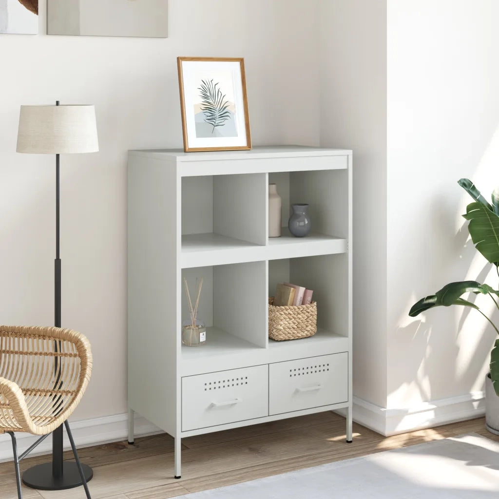 vidaXL Credenza Bianca 68x39x101,5 cm in Acciaio