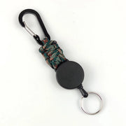 4 hanger chiave retrattile, badge holder con grilletta, 65 cm hanger retrattile a spirale, resistente e duraturo, M52 Camouflage