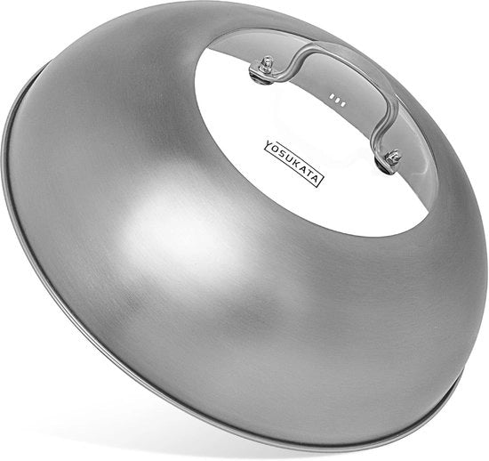 Wok deksel in acciaio inossidabile - 32,5 cm - duraturo - con inserto in vetro