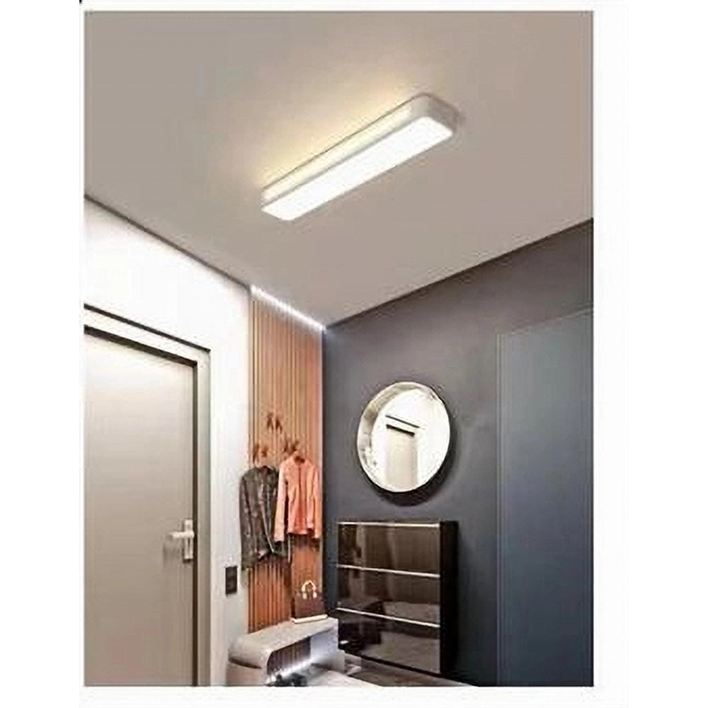 Trade Shop - Plafoniera Led 16w Moderno Bianco Soffitto Rettangolare Striscia Luce 4000k 50170 -
